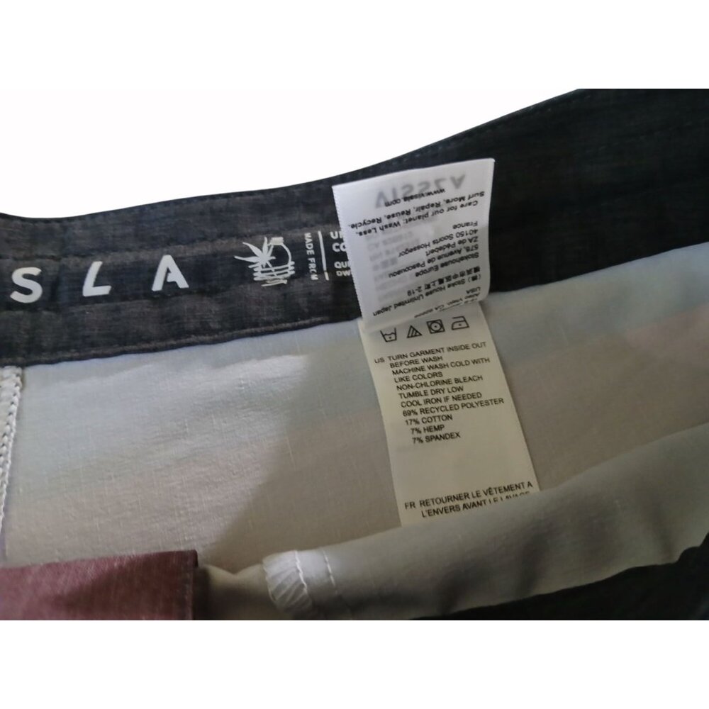 Vissla Mens Upcycled Boardshorts Size 32 Parallels Stripes Poly Hemp Swim Shorts - Picture 14 of 14